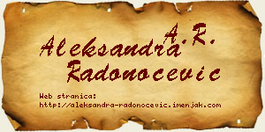 Aleksandra Radonoćević vizit kartica